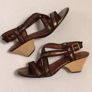 Gentle Souls Fullover MB Bronze Sandals sz 9.5